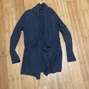 White House Black Market Dark Gray Open Cardigan